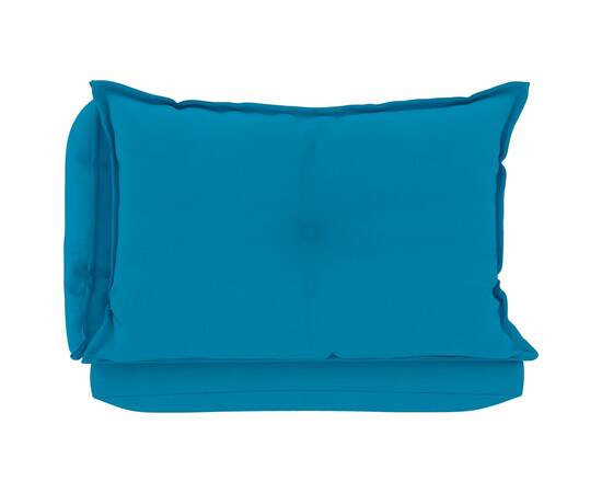 Perne de canapea din paleți, 3 buc, albastru, material textil, 5 image