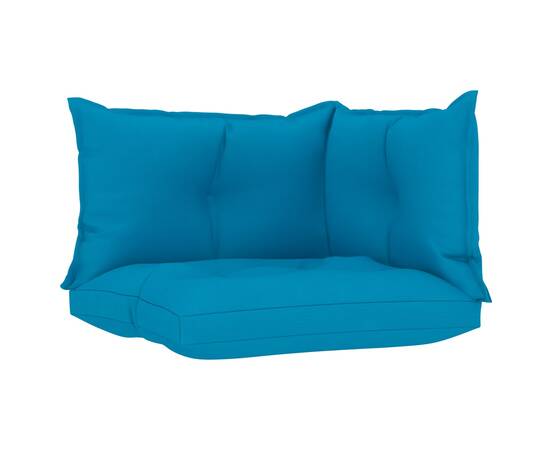 Perne de canapea din paleți, 3 buc, albastru, material textil, 2 image