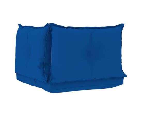 Perne de canapea din paleți, 3 buc, albastru regal, textil, 4 image