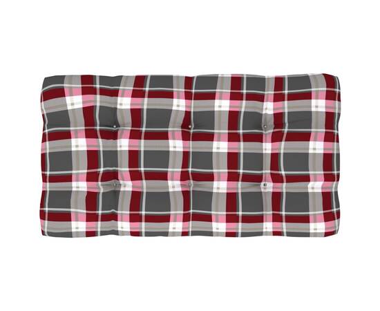 Perne pentru canapea din paleți, 2 buc., roșu, model carouri, 7 image