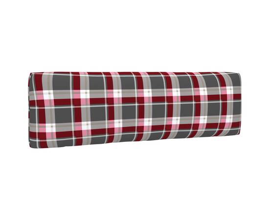 Perne pentru canapea din paleți, 2 buc., roșu, model carouri, 8 image