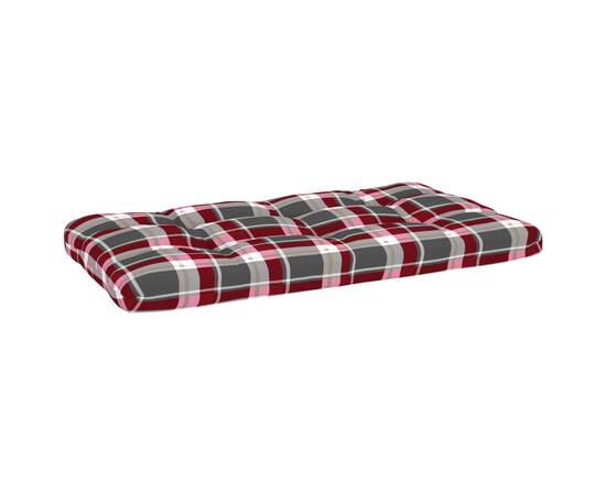 Perne pentru canapea din paleți, 2 buc., roșu, model carouri, 5 image
