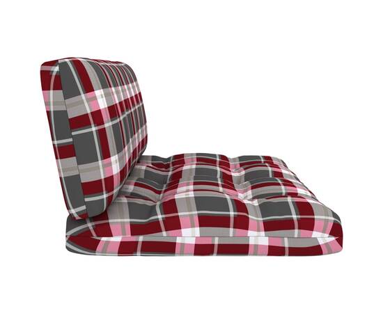 Perne pentru canapea din paleți, 2 buc., roșu, model carouri, 4 image