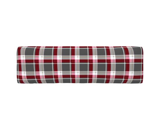 Perne pentru canapea din paleți, 2 buc., roșu, model carouri, 9 image