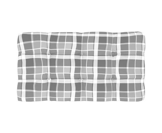 Perne pentru canapea din paleți, 3 buc., gri, model carouri, 8 image