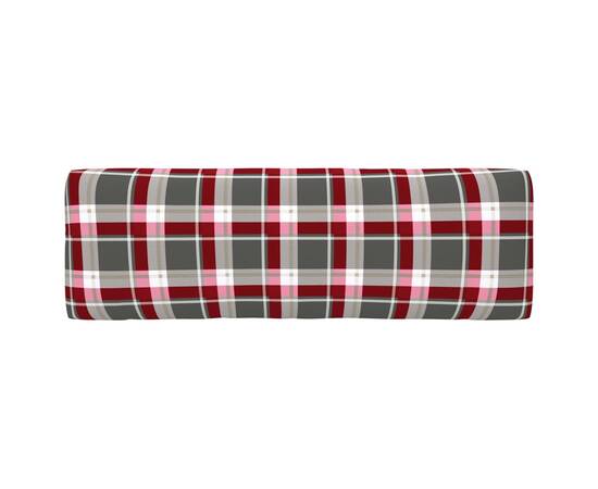 Perne pentru canapea din paleți, 3 buc., roșu, model carouri, 10 image