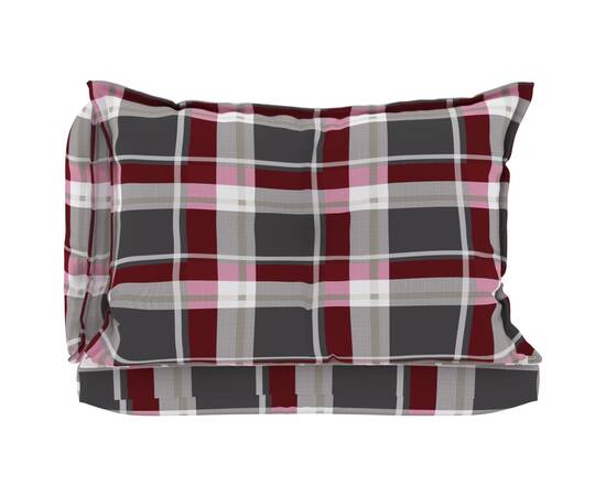 Perne pentru canapea din paleți, 3 buc, roșu, model carouri, 5 image