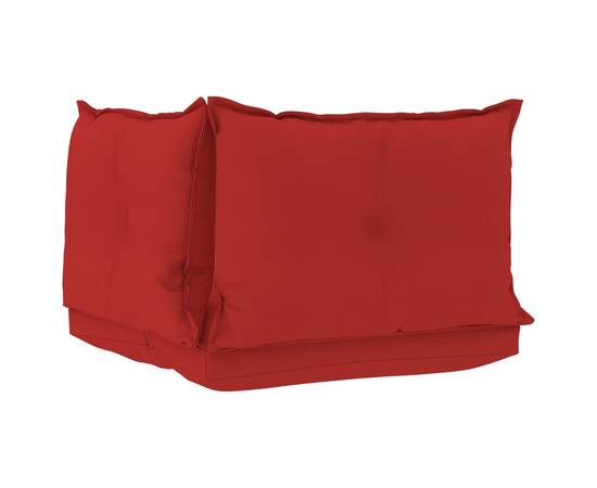Perne pentru canapea din paleți 3 buc, roșu, material textil, 4 image