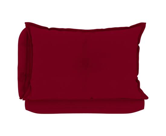Perne pentru canapea din paleți 3 buc, roșu vin, textil, 5 image