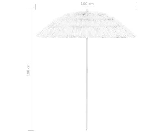 Umbrelă de plajă, alb, 180 cm, 8 image