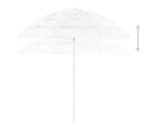 Umbrelă de plajă, alb, 240 cm, 5 image