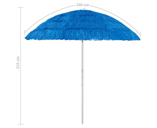 Umbrelă de plajă, albastru, 240 cm, 8 image
