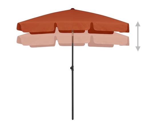 Umbrelă de plajă, cărămiziu, 180x120 cm, 5 image