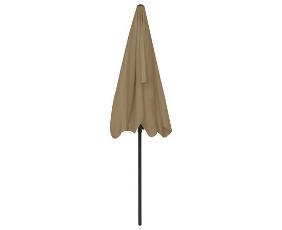 Umbrelă de plajă, gri taupe, 200x125 cm, 7 image