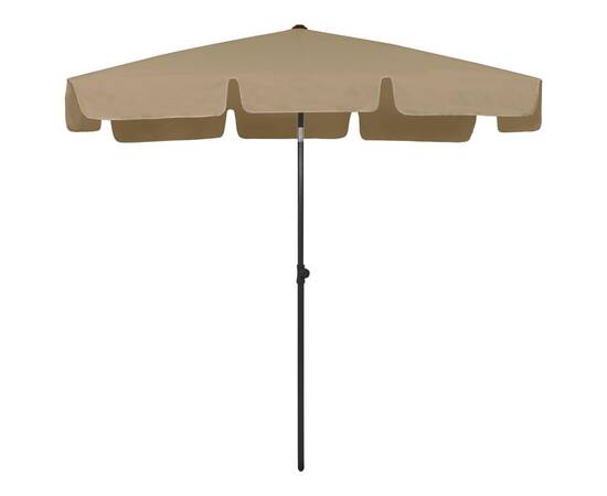 Umbrelă de plajă, gri taupe, 200x125 cm, 4 image
