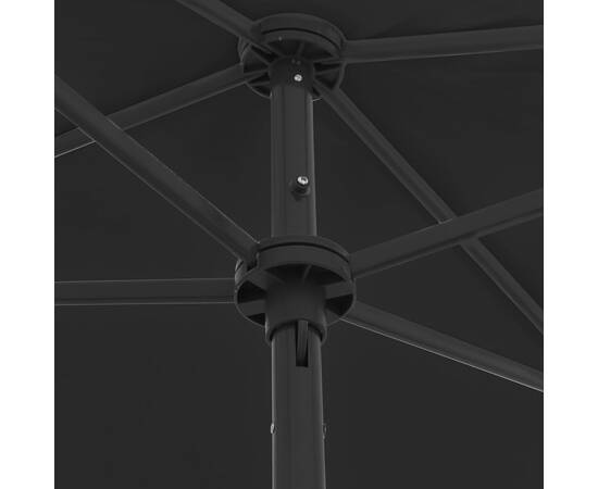 Umbrelă de plajă, negru, 180x120 cm, 2 image