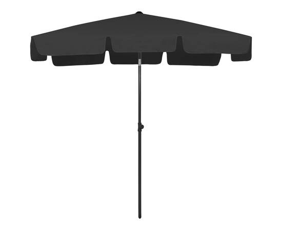 Umbrelă de plajă, negru, 200x125 cm, 4 image