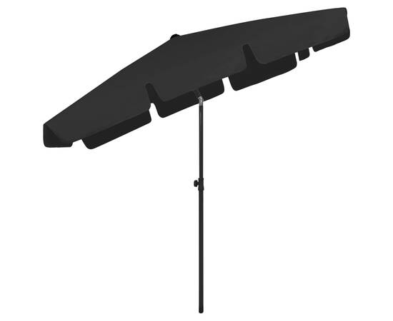 Umbrelă de plajă, negru, 200x125 cm, 6 image