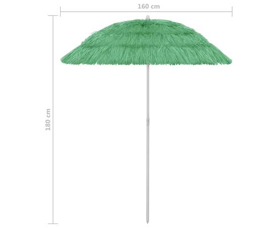 Umbrelă de plajă, verde, 180 cm, 8 image