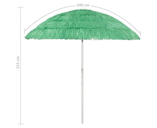 Umbrelă de plajă, verde, 240 cm, 7 image