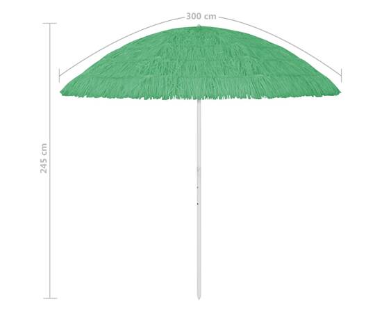 Umbrelă de plajă, verde, 300 cm, 8 image