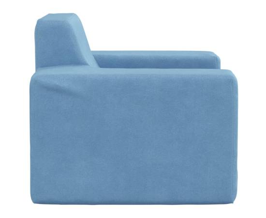 Canapea pentru copii, albastru, pluș moale, 4 image