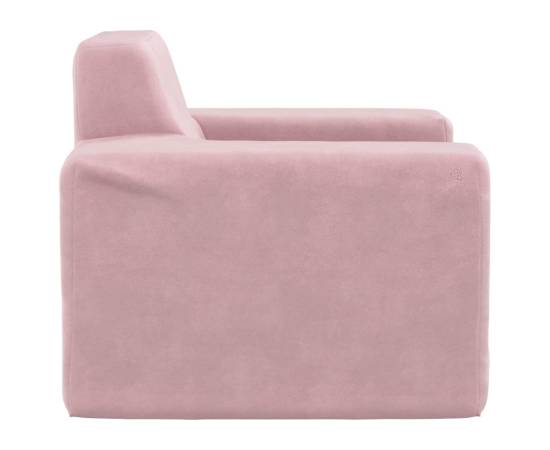 Canapea pentru copii, roz, pluș moale, 4 image
