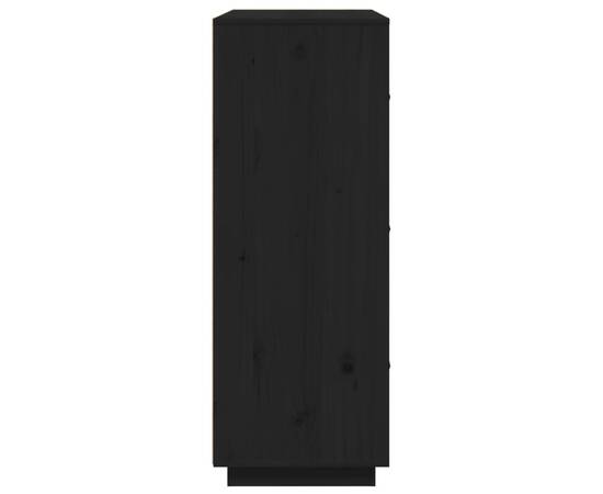 Dulap înalt, negru, 67x40x108,5 cm, lemn masiv de pin, 7 image