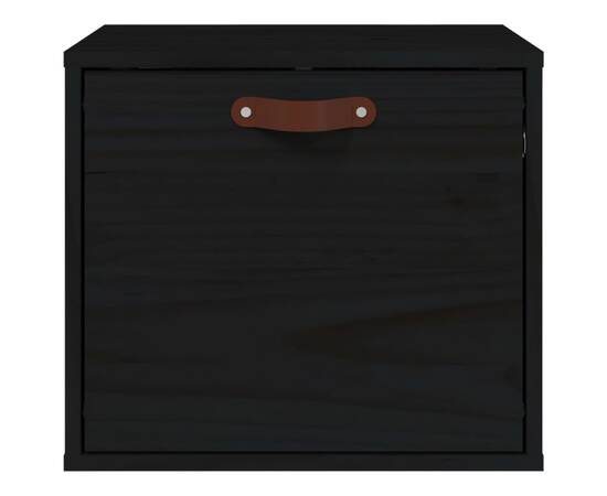 Dulap de perete, negru, 40x30x35 cm, lemn masiv de pin, 3 image