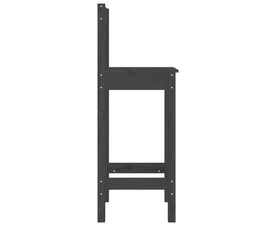 Scaune de bar, 2 buc., negru, 40x41,5x112 cm, lemn masiv pin, 4 image