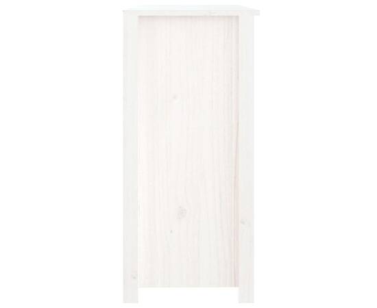 Servantă, alb, 100x35x74 cm, lemn masiv de pin, 4 image