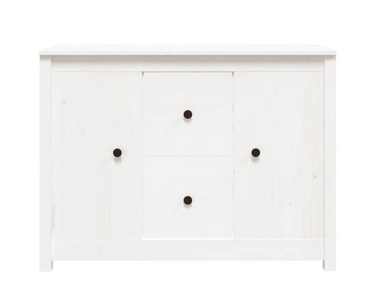 Servantă, alb, 100x35x74 cm, lemn masiv de pin, 3 image