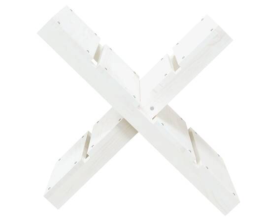 Suport pentru bușteni alb 47x39,5x48 cm lemn masiv de pin, 5 image