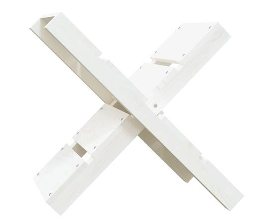 Suport pentru bușteni alb 47x39,5x48 cm lemn masiv de pin, 2 image