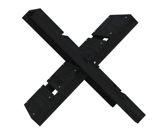 Suport pentru bușteni negru 47x39,5x48 cm lemn masiv de pin, 2 image