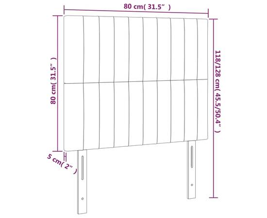 Tăblii de pat, 2 buc, albastru, 80x5x78/88 cm, textil, 8 image