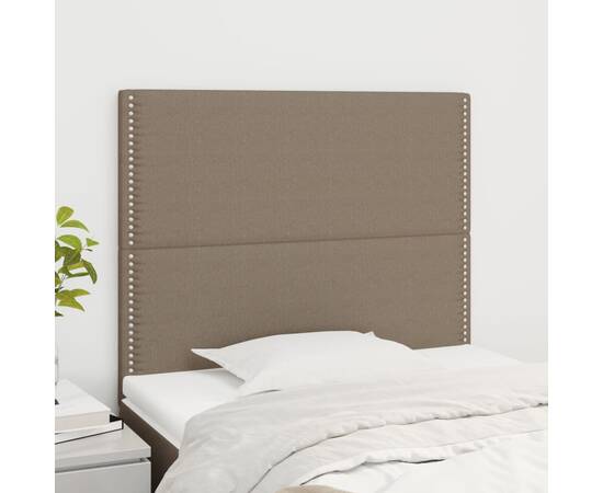 Tăblii de pat, 2 buc, gri taupe, 100x5x78/88 cm, textil