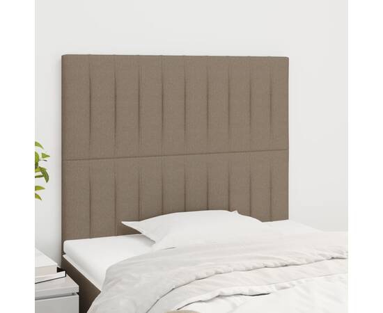 Tăblii de pat, 2 buc, gri taupe, 80x5x78/88 cm, textil