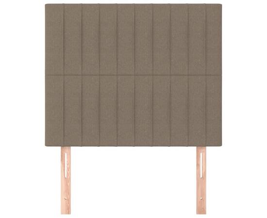 Tăblii de pat, 2 buc, gri taupe, 80x5x78/88 cm, textil, 3 image