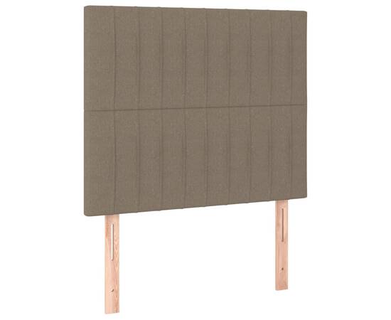 Tăblii de pat, 2 buc, gri taupe, 80x5x78/88 cm, textil, 2 image