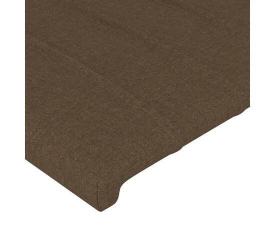 Tăblii de pat, 2 buc, maro închis, 90x5x78/88 cm, textil, 4 image