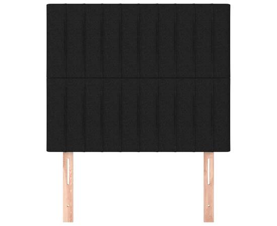 Tăblii de pat, 2 buc, negru, 80x5x78/88 cm, textil, 3 image
