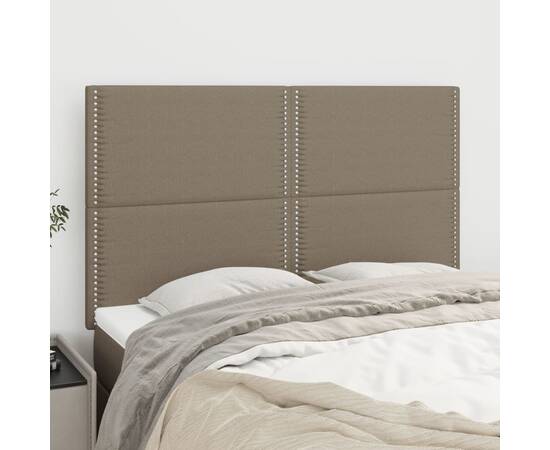 Tăblii de pat, 4 buc, gri taupe, 72x5x78/88 cm, textil
