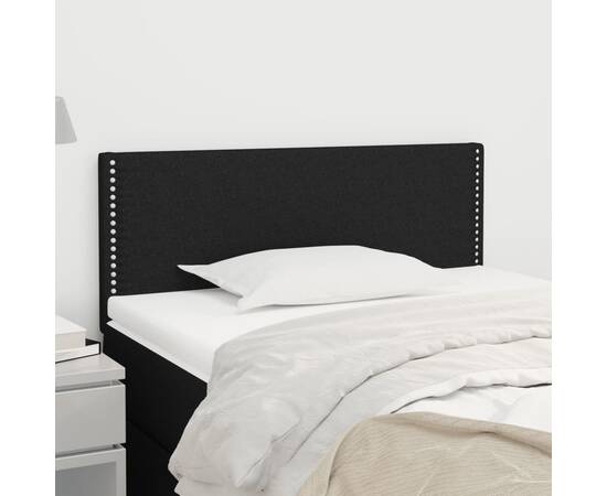 Tăblie de pat, negru, 100x5x78/88 cm, textil