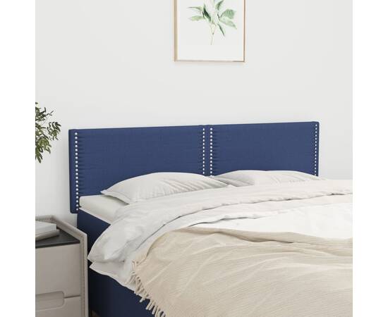 Tăblii de pat, 2 buc., albastru, 72x5x78/88 cm, textil