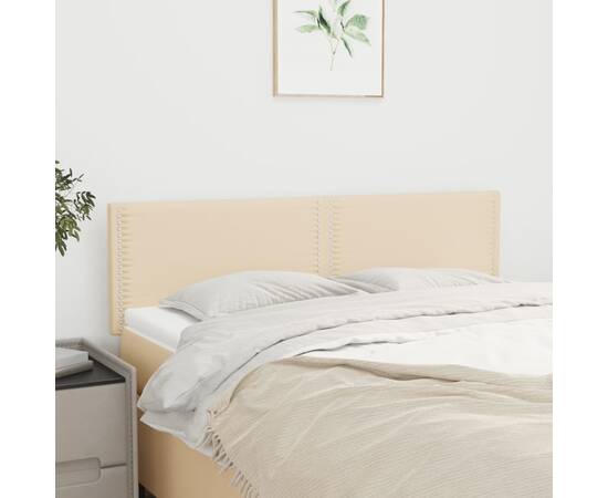 Tăblii de pat, 2 buc., crem, 72x5x78/88 cm, textil
