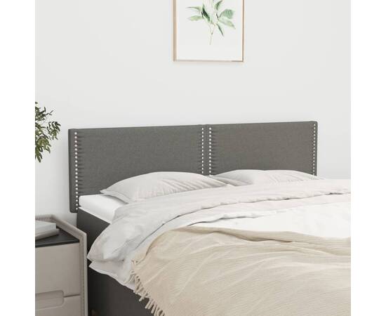 Tăblii de pat, 2 buc., gri închis, 72x5x78/88 cm, textil