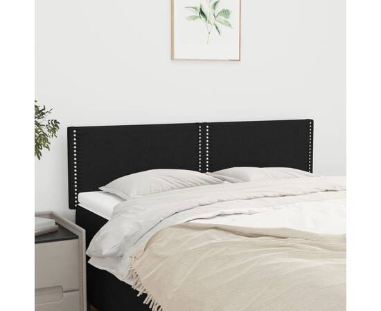 Tăblii de pat, 2 buc., negru, 72x5x78/88 cm, textil