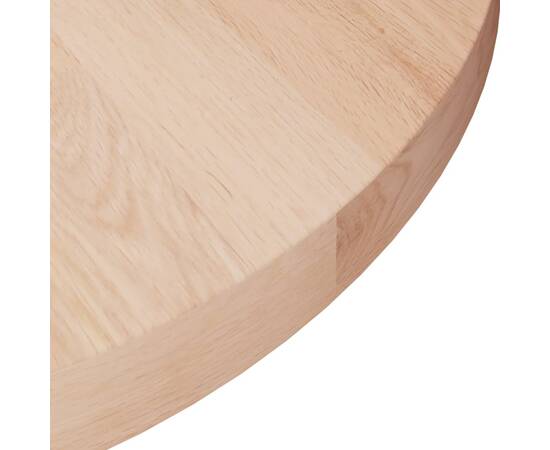 Blat de masă rotund, Ø40x2,5 cm, lemn masiv stejar netratat, 3 image