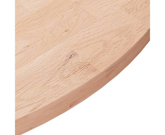 Blat de masă rotund, Ø60x2,5 cm, lemn masiv stejar netratat, 3 image